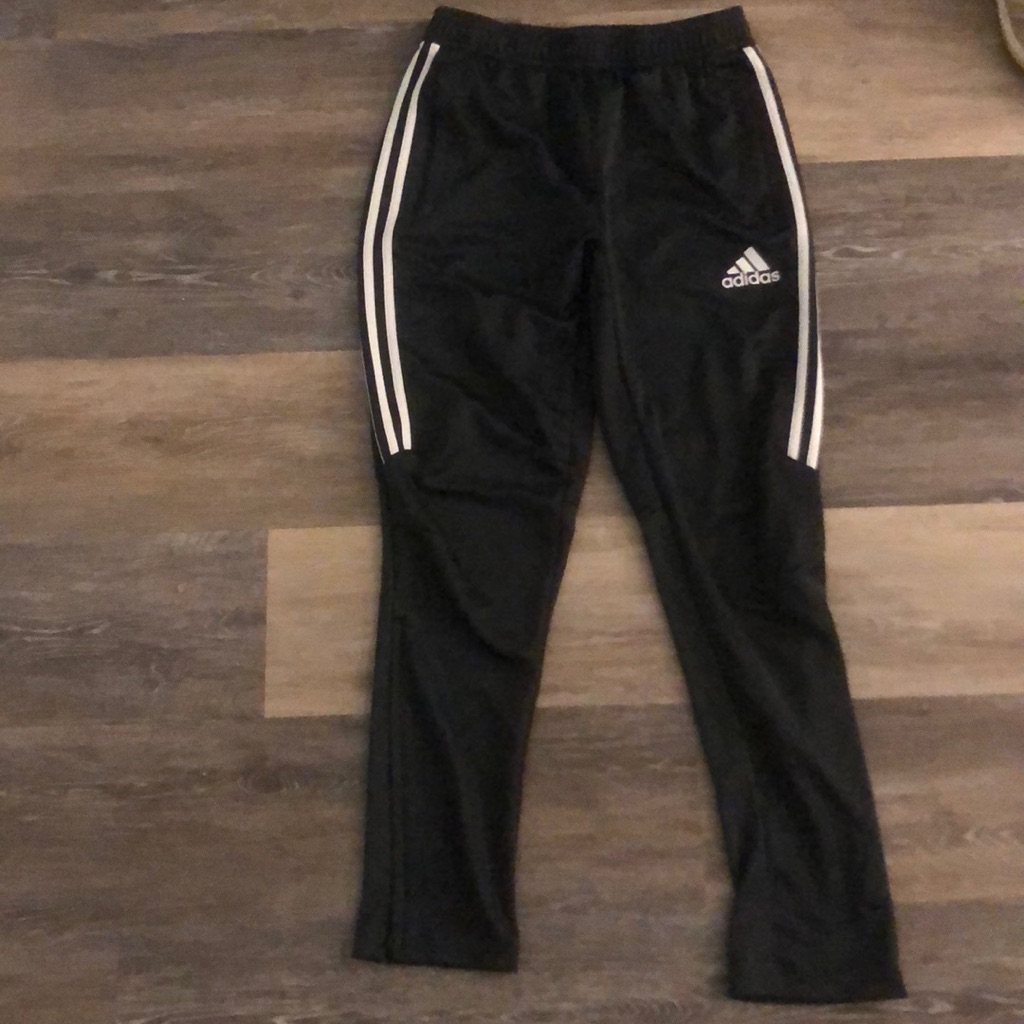 Unisex Youth Large Dark Grey Adidas Soccer Pants